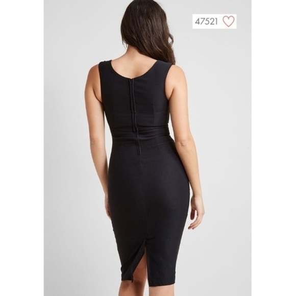 Modcloth RockSteady Black Pinup Dress Surplice New - Picture 2 of 9